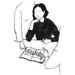挿絵原画 - 西川美和「ハコウマに乗って」 第22回「からだとこころと」-『文藝春秋』2022年12月号